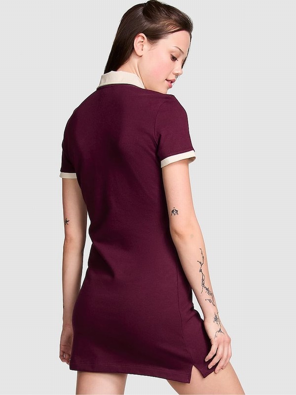 Purple / Rose Victoria Secret Short Sleeve Rugby Dress | XUGYB6307
