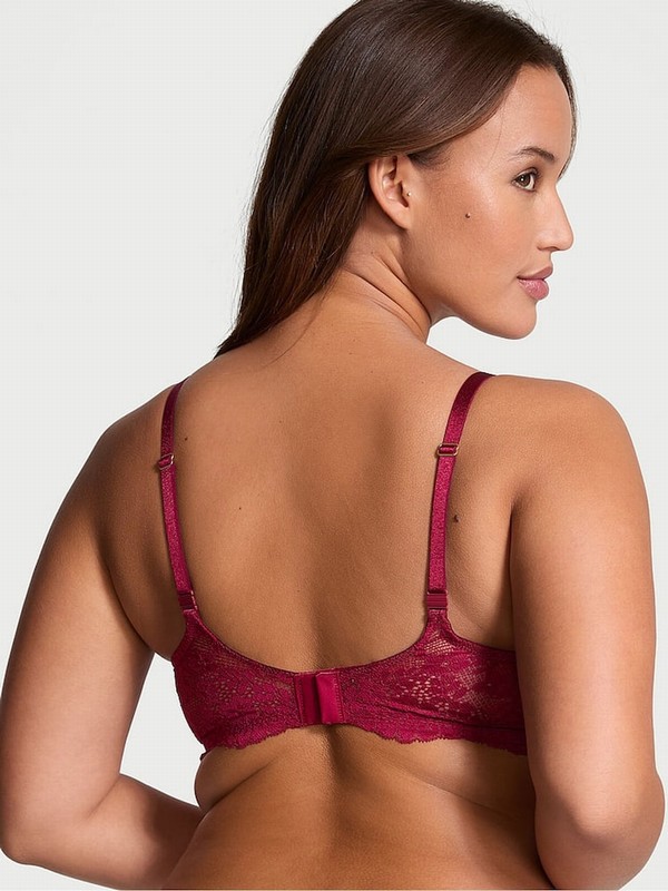 Red Victoria Secret Campari Lace Lightly Lined Demi Bras | WGUQD2530