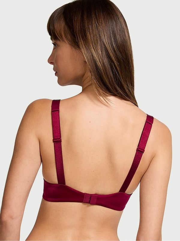 Red Victoria Secret Campari Push Up Shine Strap Bras | BUWKV5734