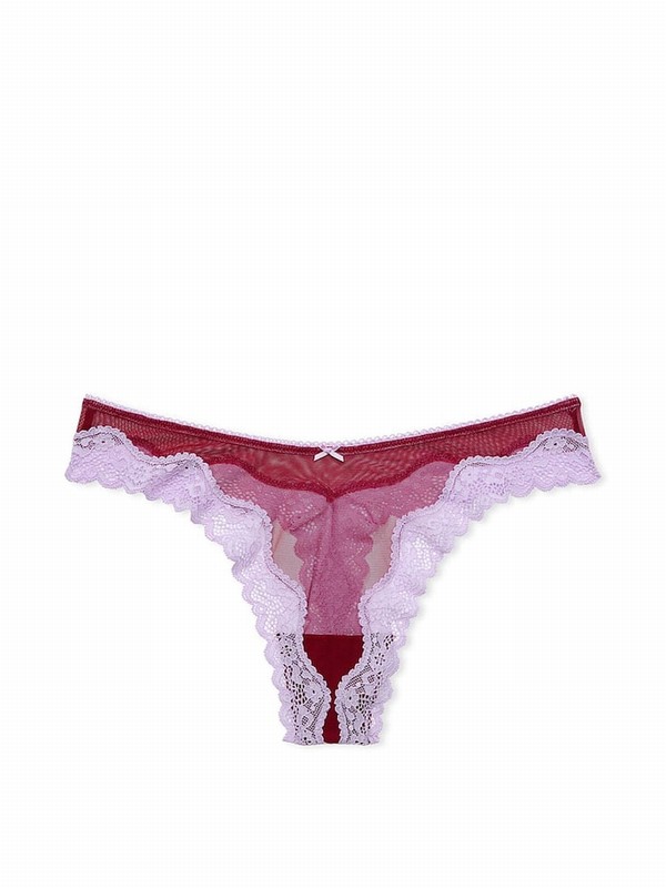 Red Victoria Secret Campari Thong Underwear | XOQVY6413