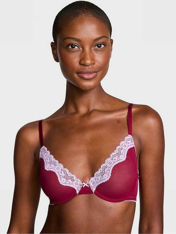 Red Victoria Secret Campari Unlined Demi Bras | BYAGP6759