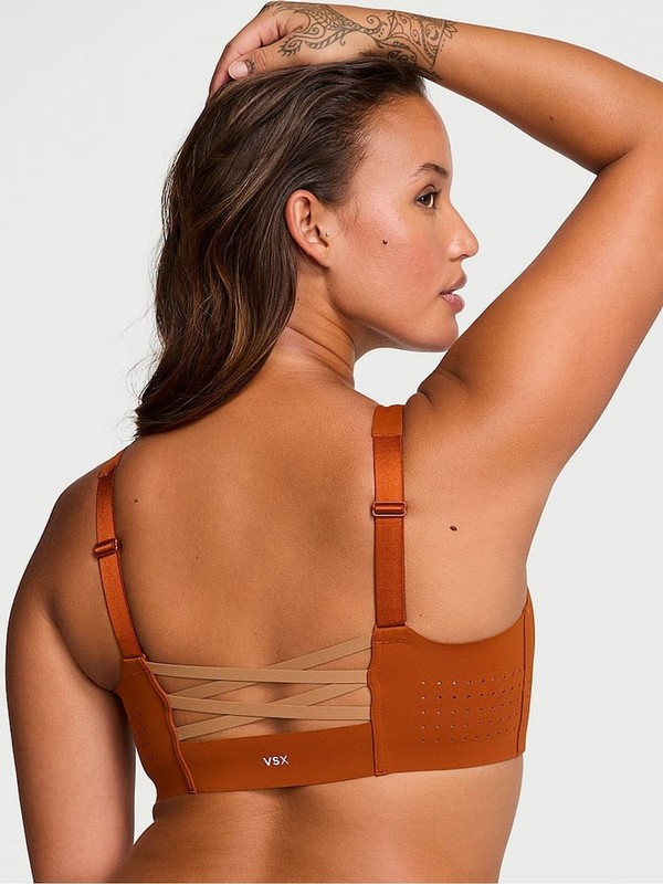 Red Victoria Secret Etruscan Strappy Back Front Close VSX Featherweight™ Max High Support Bras | TLXSU4810