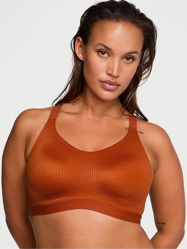 Red Victoria Secret Etruscan VSX Lightweight Mesh Medium Impact Sports Bra | HTIUK7461