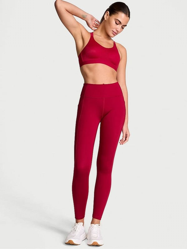 Red Victoria Secret Lacquer 7/8 Length VS Essential Pocket Leggings | KNOFD6835