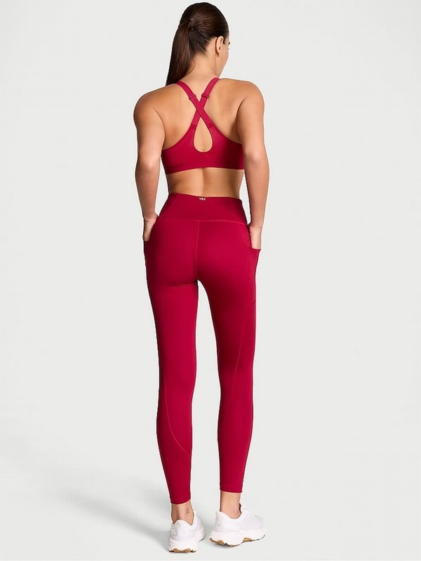 Red Victoria Secret Lacquer 7/8 Length VS Essential Pocket Leggings | KNOFD6835