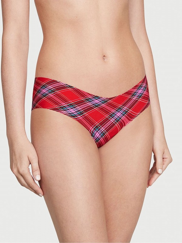 Red Victoria Secret Lipstick Beautiful Tartan Smooth Cheeky Underwear | REJKH1075