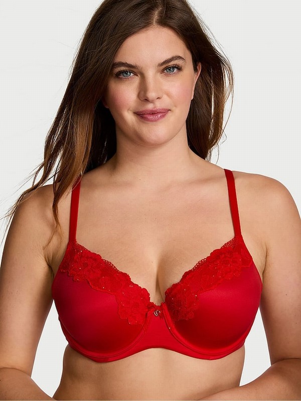 Red Victoria Secret Lipstick Demi Bras | NVJAP5487
