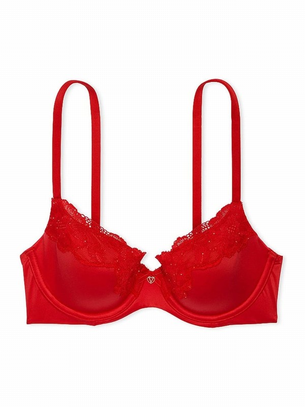 Red Victoria Secret Lipstick Demi Bras | NVJAP5487