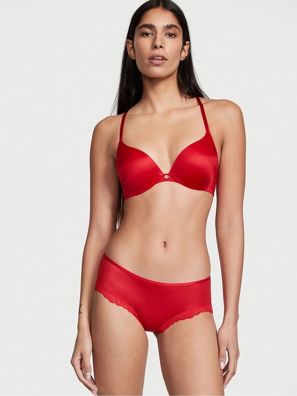 Red Victoria Secret Lipstick Lace Trim Underwear | IHFPU8906
