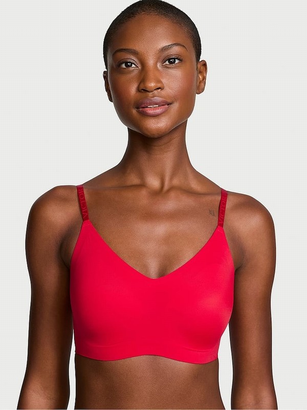 Red Victoria Secret Lipstick Lightly Lined Loungelette Bras | EKDNU5132