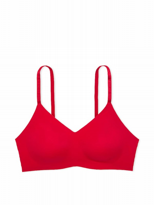 Red Victoria Secret Lipstick Lightly Lined Loungelette Bras | EKDNU5132