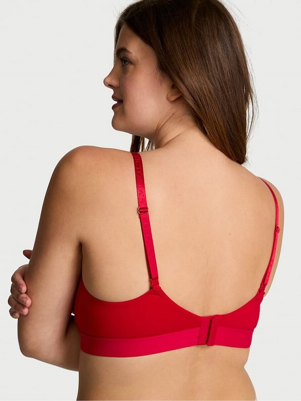 Red Victoria Secret Lipstick Push Up Shine Patch Bras | WNXCS7120