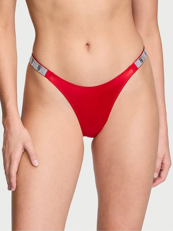 Red Victoria Secret Lipstick Smoothzilian Shine Strap Underwear | IQLWJ9081