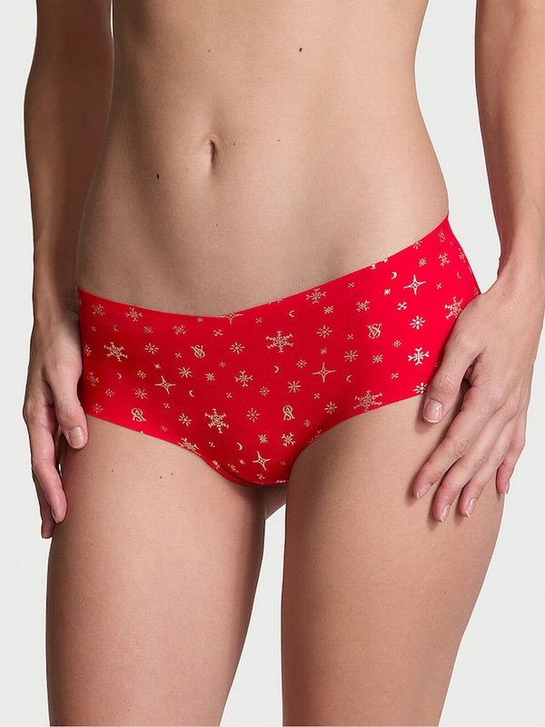 Red Victoria Secret Lipstick Snowflakes Cheeky Underwear | ZAUNL1739