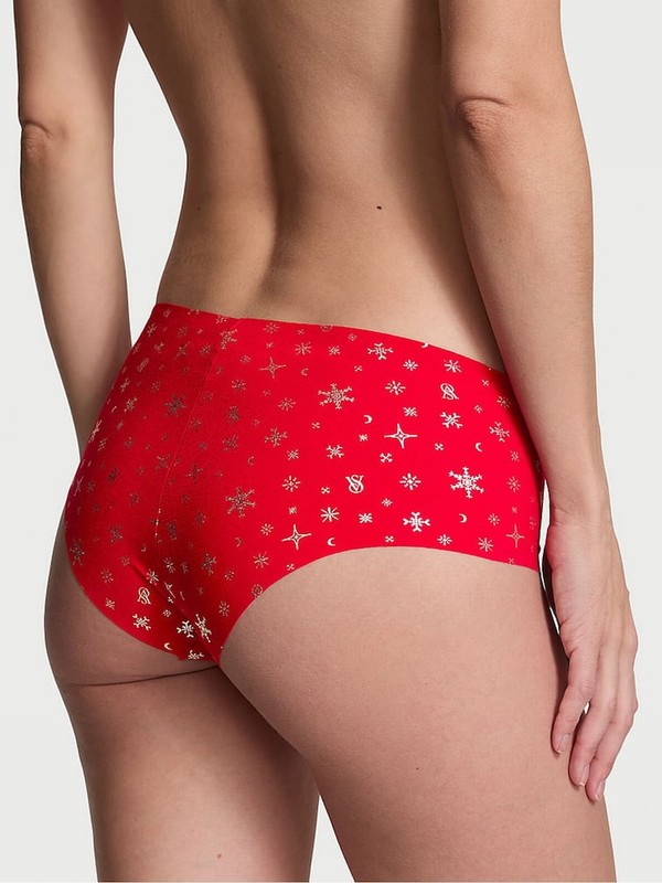 Red Victoria Secret Lipstick Snowflakes Cheeky Underwear | ZAUNL1739