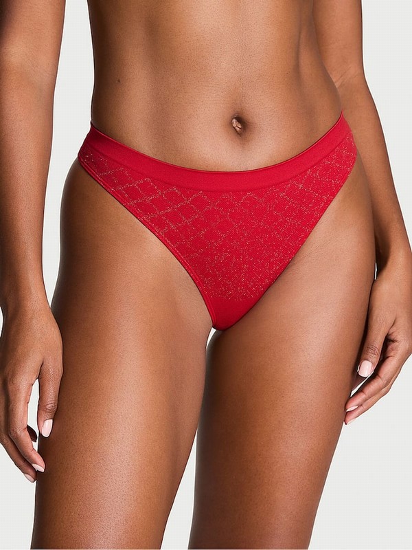 Red Victoria Secret Lipstick Thong Underwear | VFHQA1697