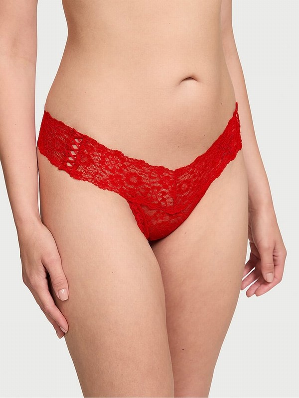 Red Victoria Secret Lipstick Thong Underwear | YGPRQ0973