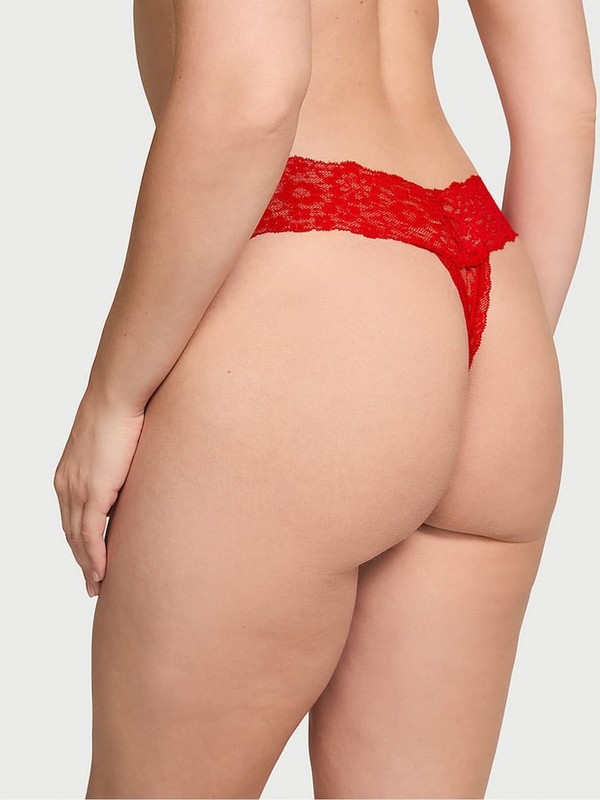Red Victoria Secret Lipstick Thong Underwear | YGPRQ0973