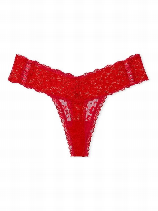 Red Victoria Secret Lipstick Thong Underwear | YGPRQ0973