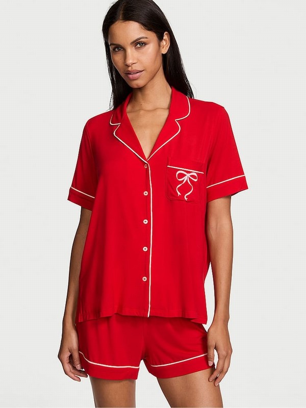 Red Victoria Secret Lipstick w Love Graphic Modal Nightwear | GCONK8024