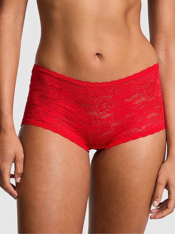 Red Victoria Secret Pepper Floral Lace Underwear | BUGQF6928