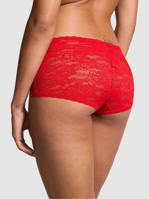 Red Victoria Secret Pepper Floral Lace Underwear | BUGQF6928