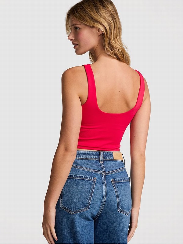 Red Victoria Secret Pepper Longline Tops | XCFQR0713