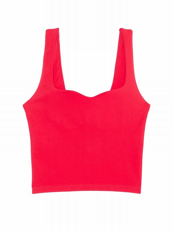 Red Victoria Secret Pepper Longline Tops | XCFQR0713