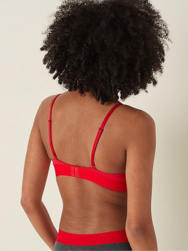 Red Victoria Secret Pepper Push Up Smooth Push Up Bras | UBQFG4578