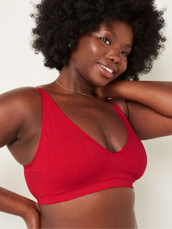 Red Victoria Secret Pepper Seamless Lightly Lined Bras | NUDAC7569