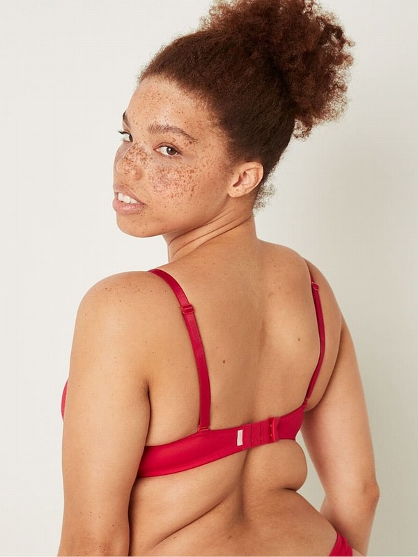 Red Victoria Secret Pepper Smooth Push Up Bras | YTOPW0865