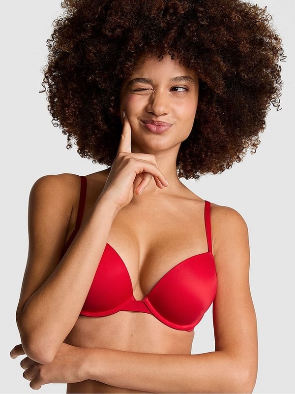 Red Victoria Secret Pepper Super Push Up Bras | DERWC0742