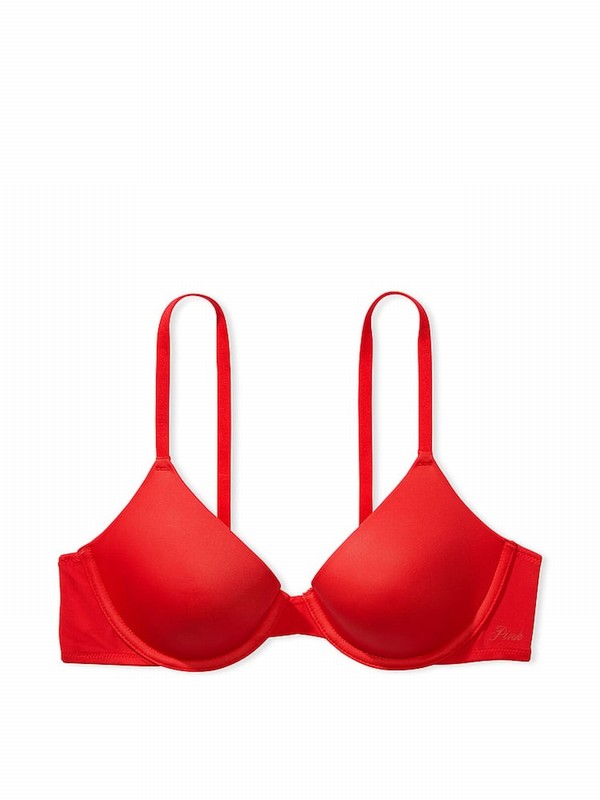 Red Victoria Secret Pepper T Shirt Bras | RGOMQ3271