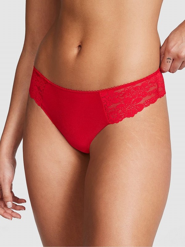 Red Victoria Secret Pepper Thong No Show Underwear | ZRTKQ9458