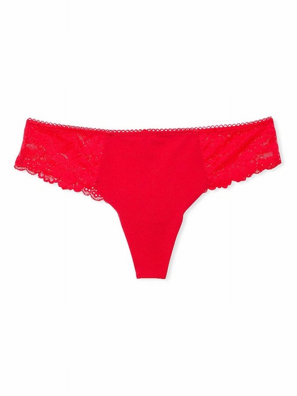 Red Victoria Secret Pepper Thong No Show Underwear | ZRTKQ9458