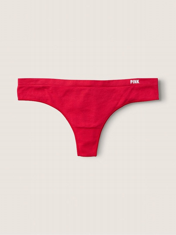 Red Victoria Secret Pepper Thong Seamless Underwear | NFWUV6953