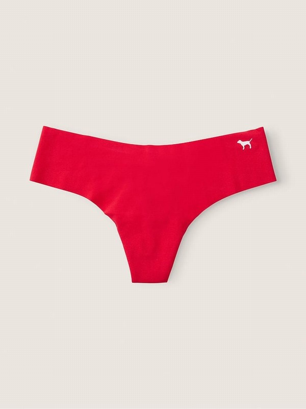 Red Victoria Secret Pepper Thong Smooth No Show Underwear | AUKFN3201