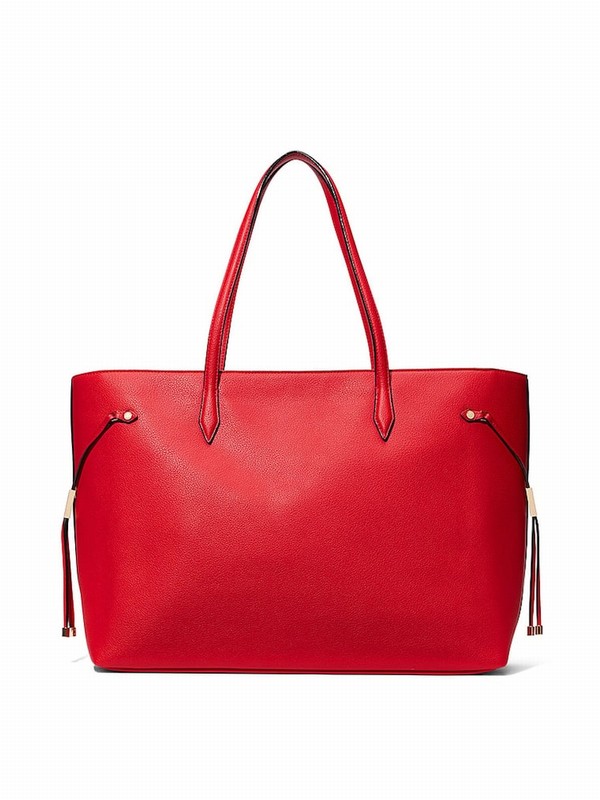 Red Victoria Secret Puffer Tote Bags | SYHKX3014