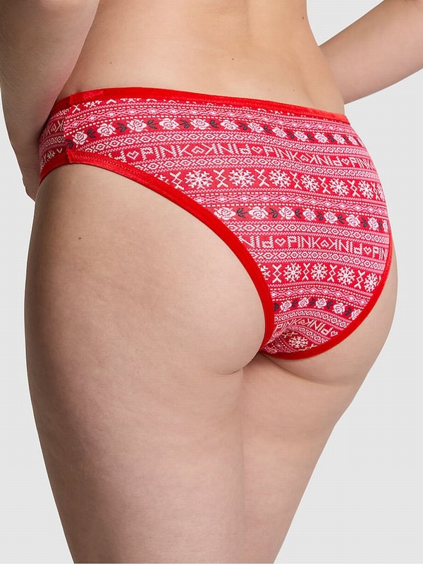 Red Victoria Secret Vermillion Cheeky Cotton Underwear | GSQIC7518