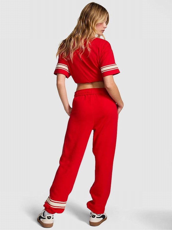 Red Victoria Secret Vermillion Cuffed Fleece Joggers | WZYOB7924