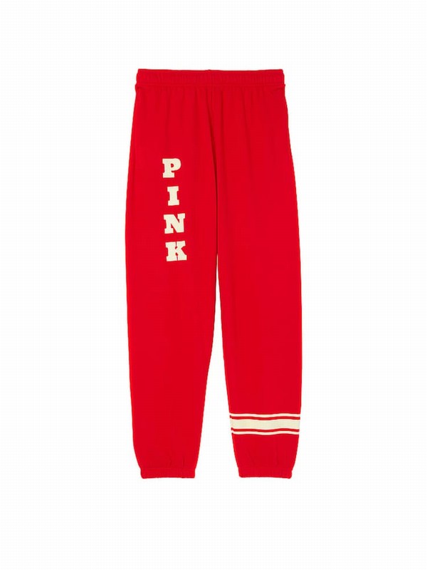 Red Victoria Secret Vermillion Cuffed Fleece Joggers | WZYOB7924