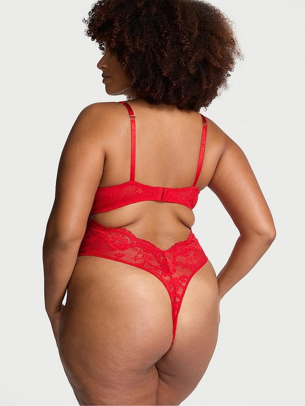 Red Victoria Secret Vermillion Lace Bodysuit Lingerie | HDIZG0357