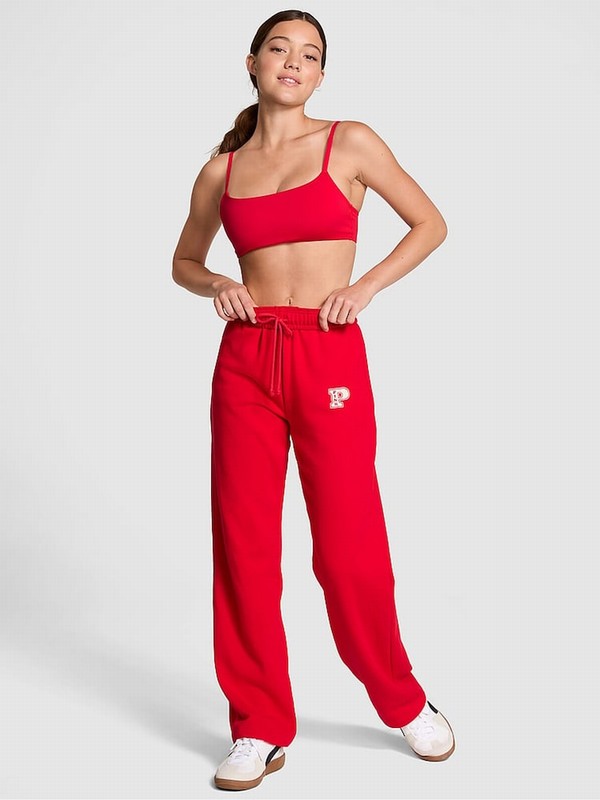 Red Victoria Secret Vermillion Straight Leg Fleece Joggers | FGVXK2460
