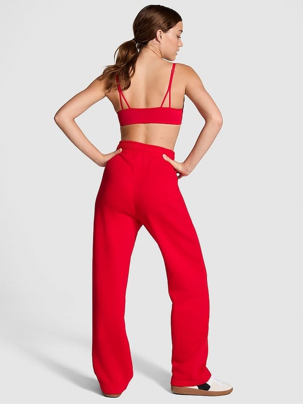 Red Victoria Secret Vermillion Straight Leg Fleece Joggers | FGVXK2460