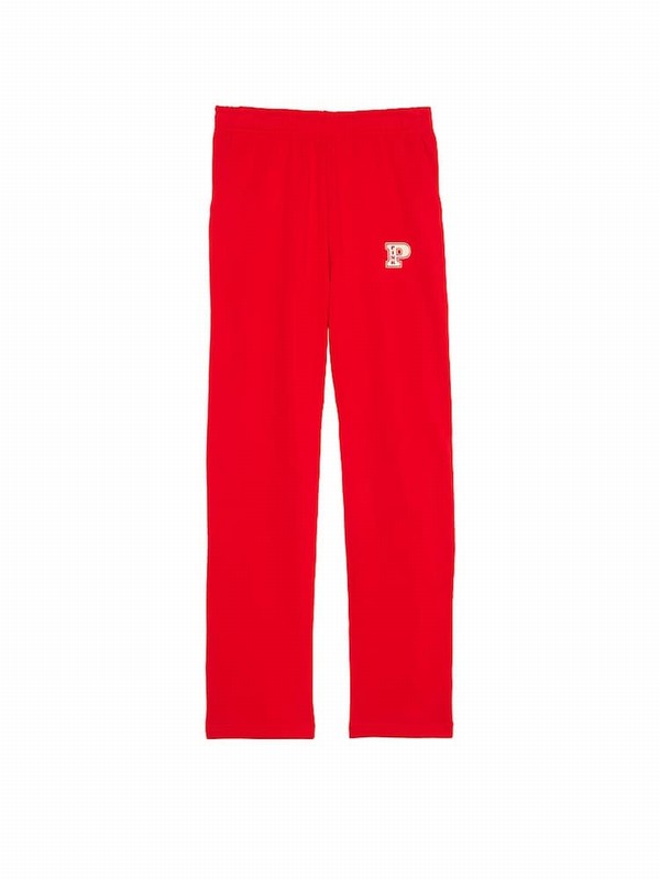 Red Victoria Secret Vermillion Straight Leg Fleece Joggers | FGVXK2460