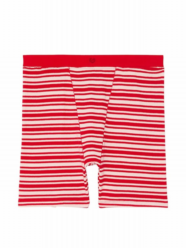 Red Victoria Secret Vermillion Stripes Thermal Boxer Nightwear | OVFUD6129