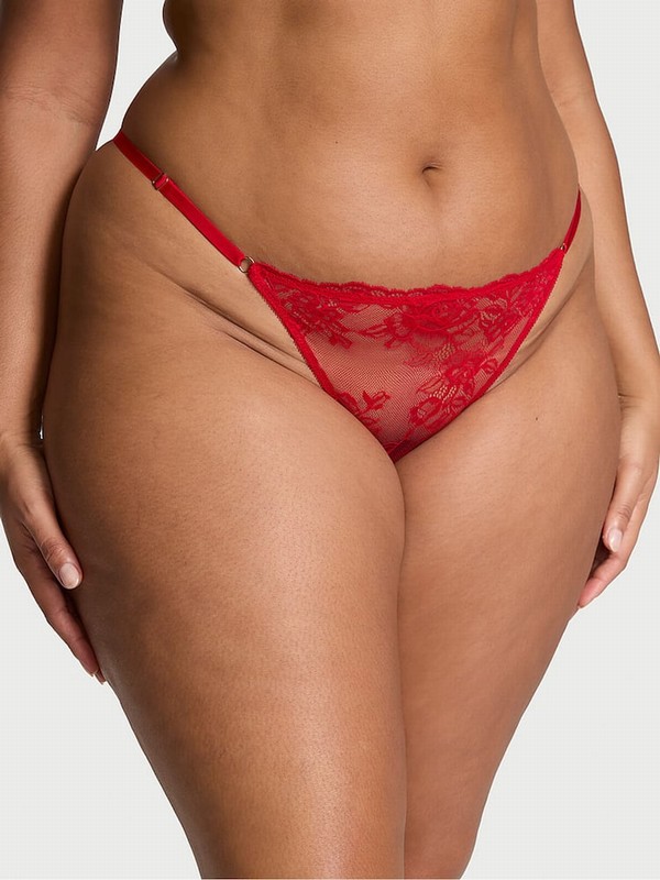 Red / Rose Victoria Secret Lipstick G String Lace Underwear | NHUXW4516