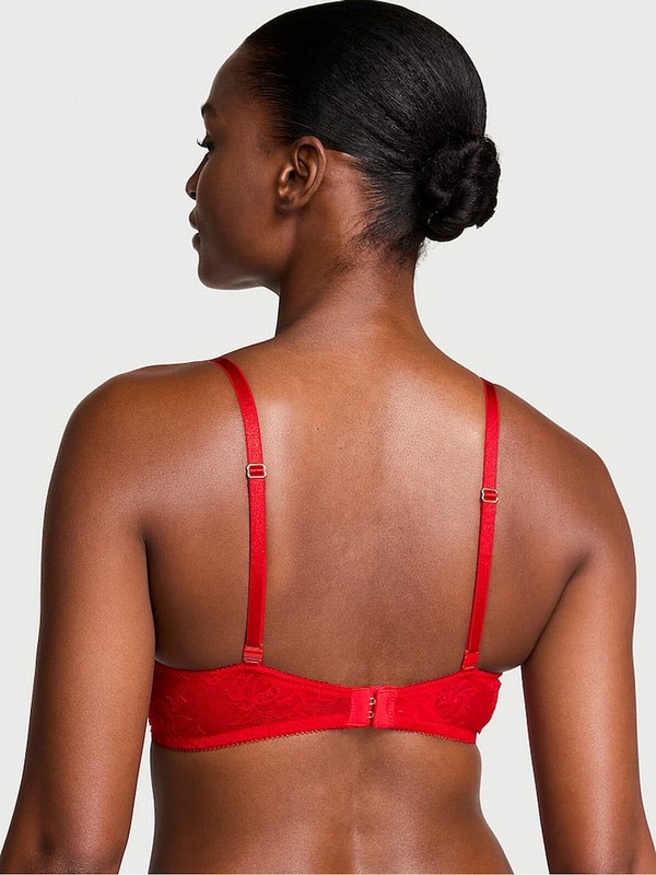 Red / Rose Victoria Secret Lipstick Push Up Lace Bras | DFMHB6472