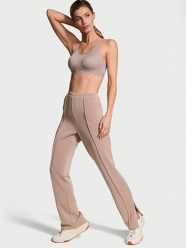 Rose / Beige Victoria Secret CandeNude Regular VSX Featherweight Knit Joggers | KHJUW7258
