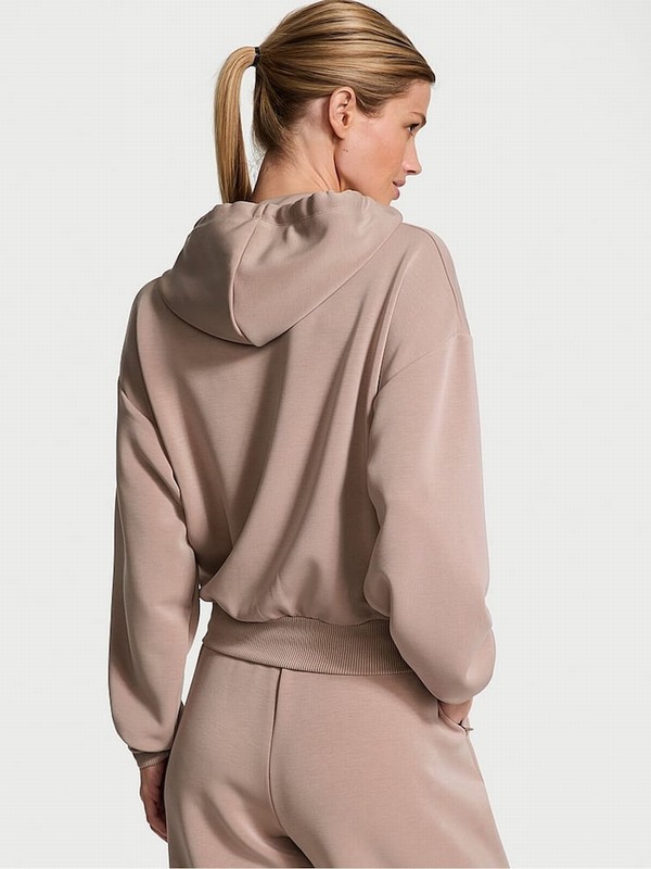 Rose / Beige Victoria Secret CandeNude VSX Featherweight Knit Hoodie | IQNBA2801
